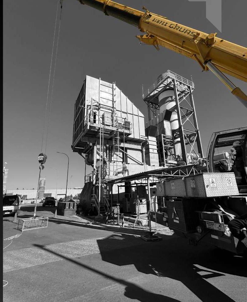 Montaje con grúa telescópica